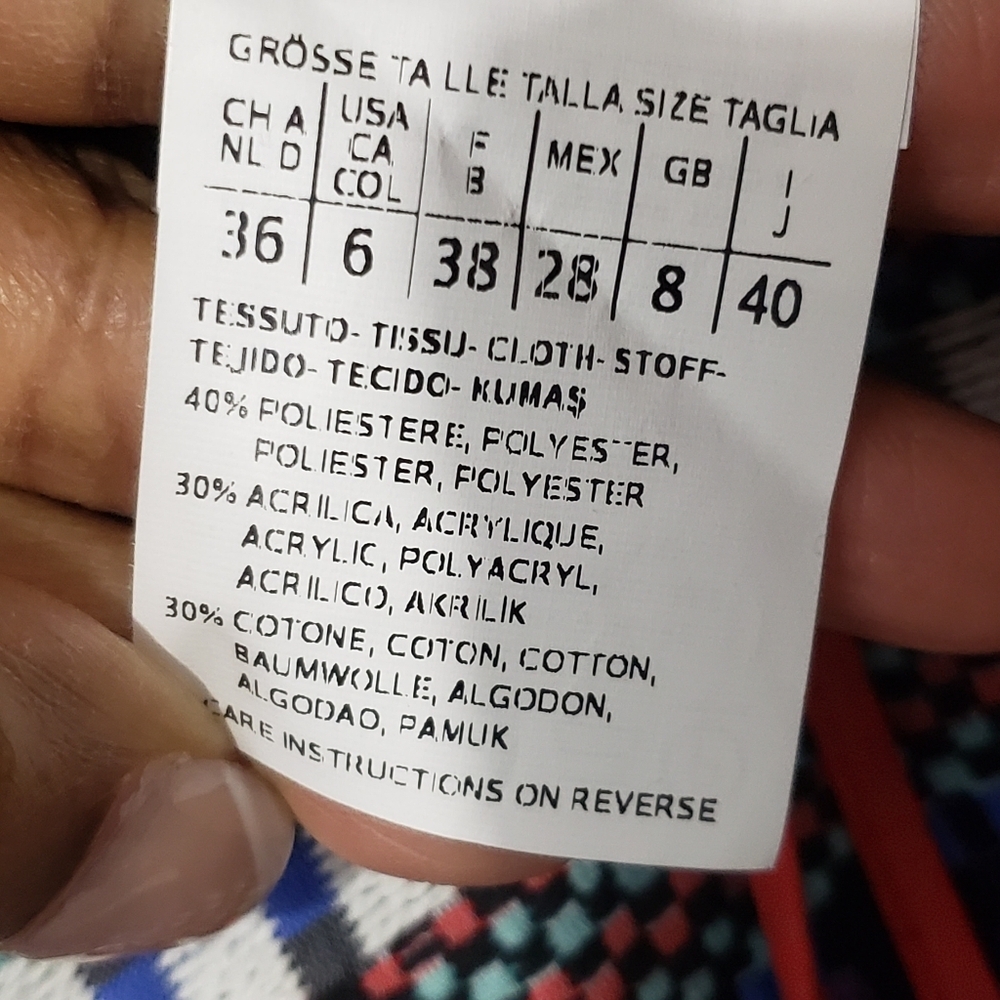 Weekend Max Mara Basketweave Tribal Pattern Cropped Jacket Size 6 - Picture 11 of 13
